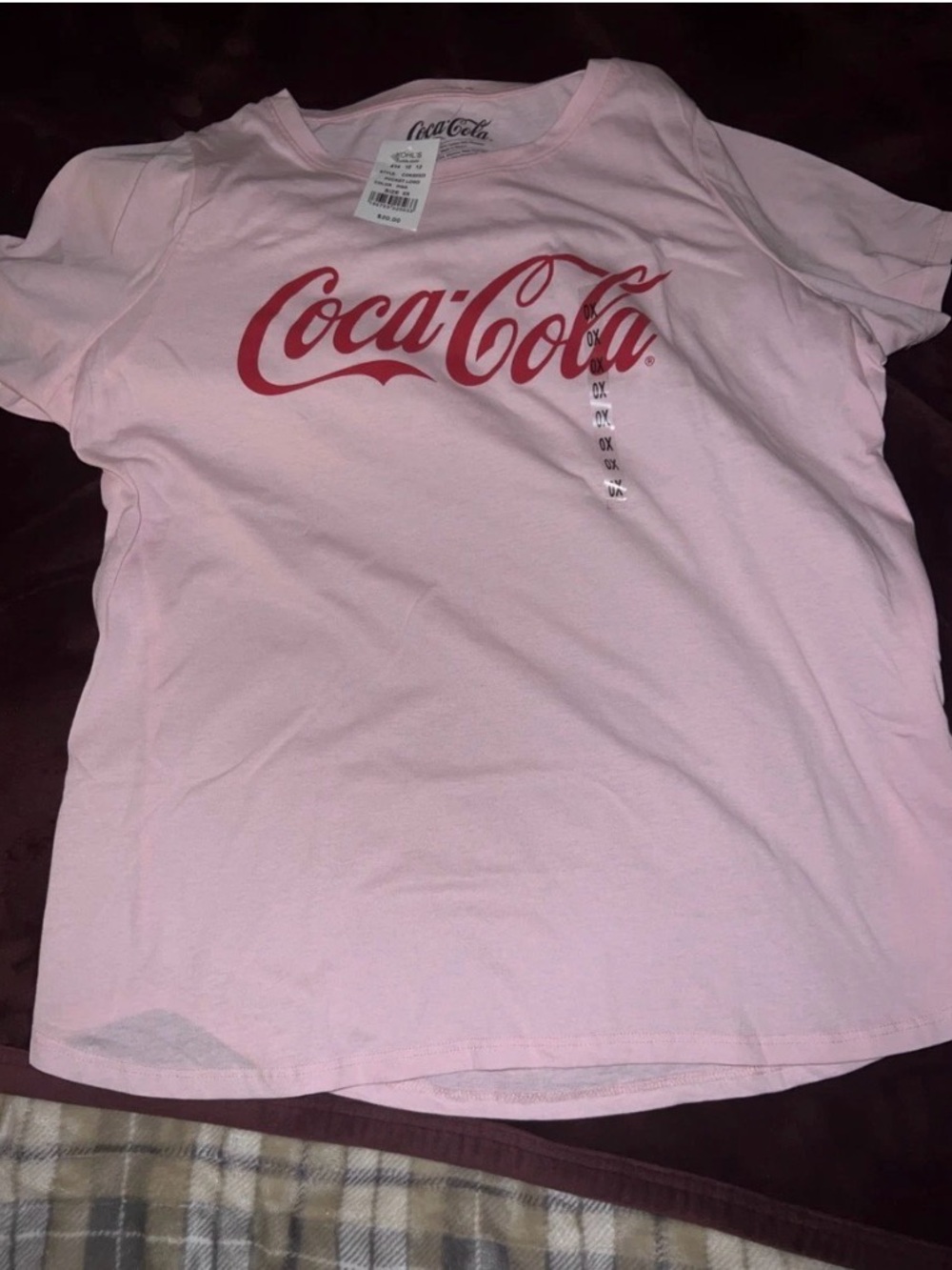 Coca-Cola Pink Tee with Red Script Logo woman OX short sleeve